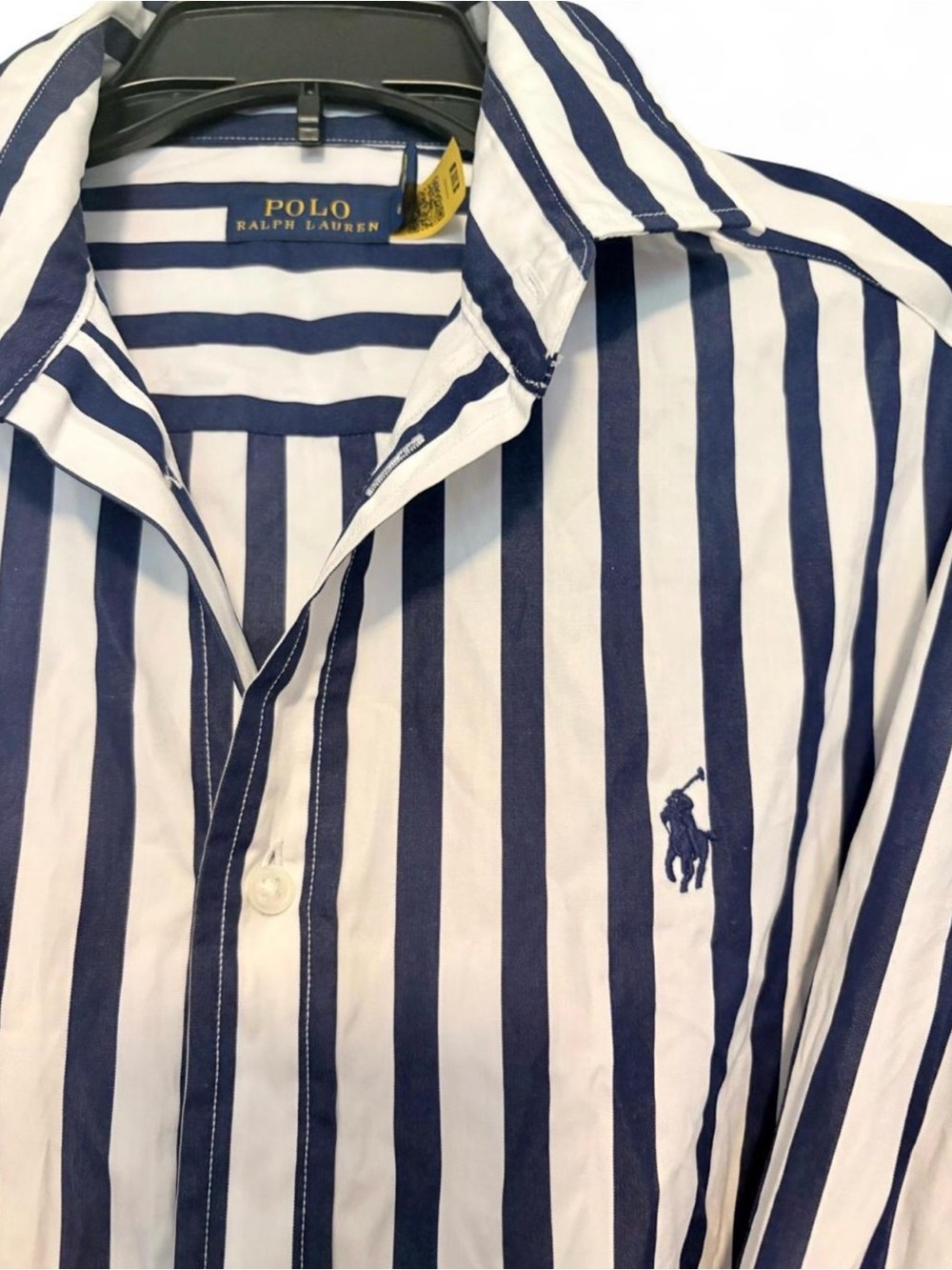 Ralph Lauren Navy and White Striped Maxi Shirt Dress - Picture 4 of 5